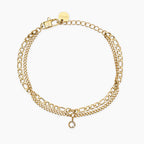 Bracciale Kidult Style donna Multifilo con cristallo gold