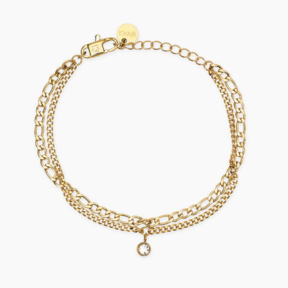 Bracciale Kidult Style donna Multifilo con cristallo gold
