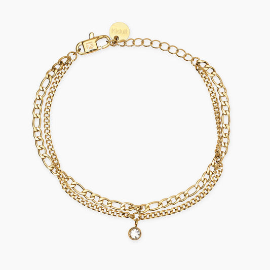 Bracciale Kidult Style donna Multifilo con cristallo gold