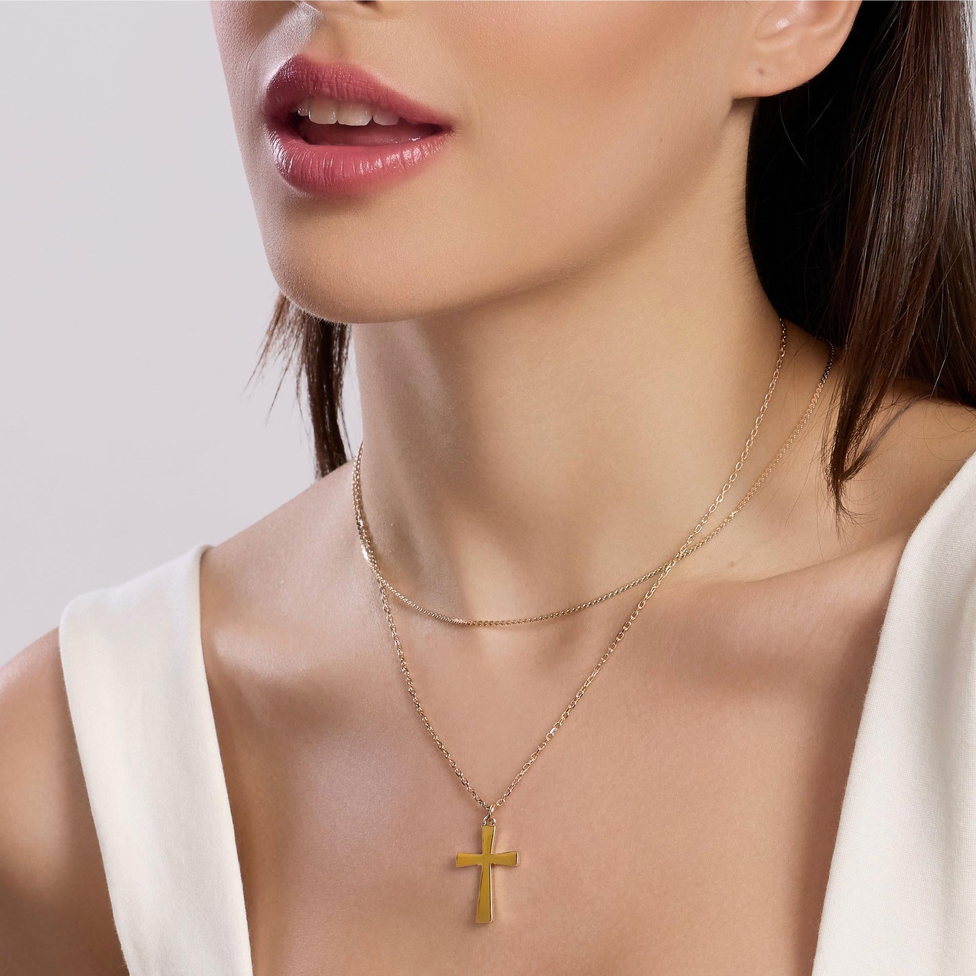 Collana Kidult Style donna Multifilo con croce