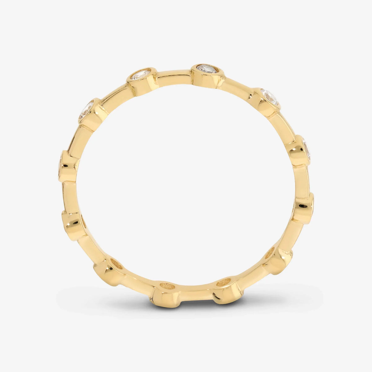 Anello Milor Veretta con Cubic Zirconia Tonde Oro 375