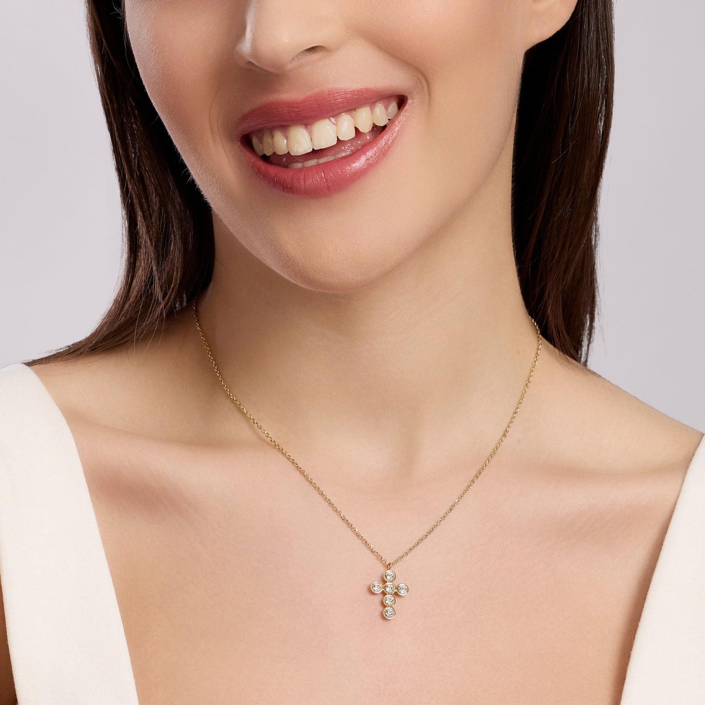 Collana Kidult Style donna Croce con cristalli gold