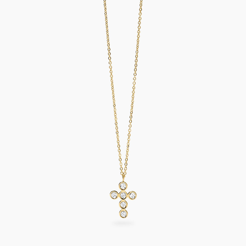 Collana Kidult Style donna Croce con cristalli gold
