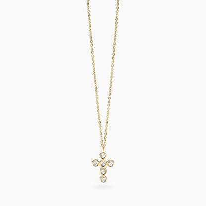 Collana Kidult Style donna Croce con cristalli gold