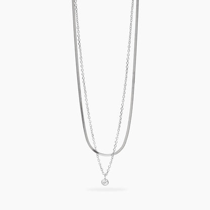 Collana Kidult Style donna Multifilo snake e cristallo