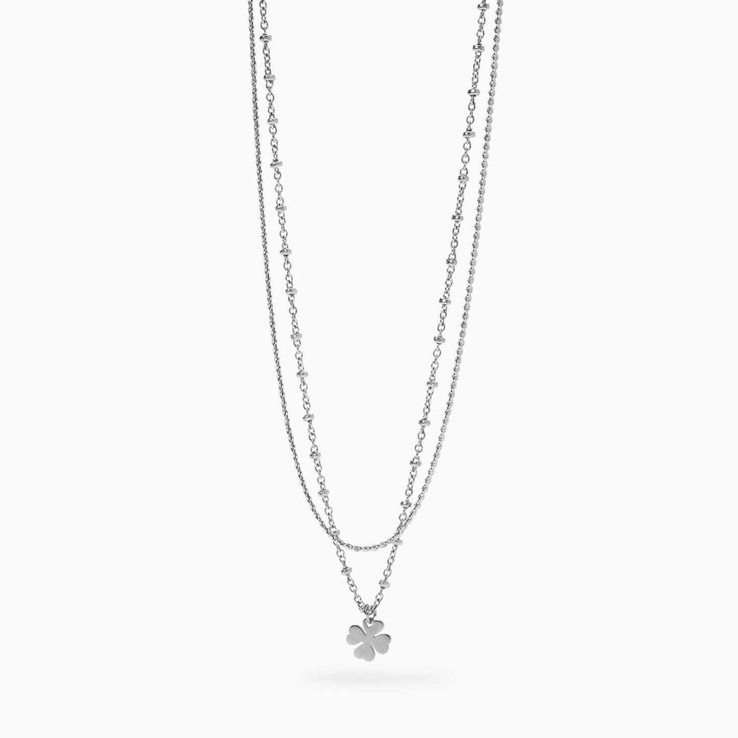 Collana Kidult Style donna Multifilo con quadrifoglio