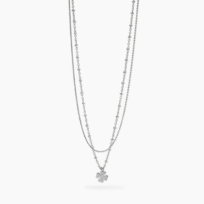 Collana Kidult Style donna Multifilo con quadrifoglio