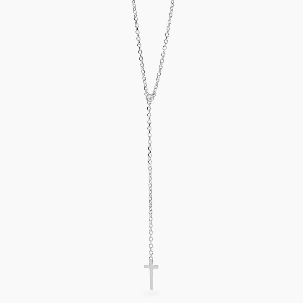 Collana Kidult Style donna Modello Y con croce e cristallo