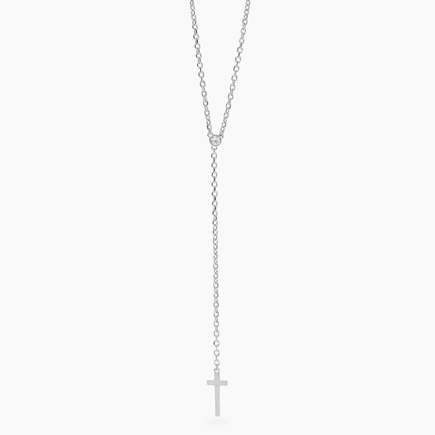 Collana Kidult Style donna Modello Y con croce e cristallo