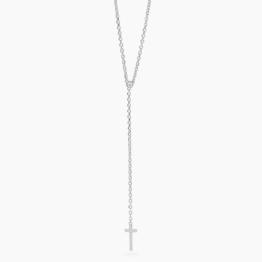 Collana Kidult Style donna Modello Y con croce e cristallo