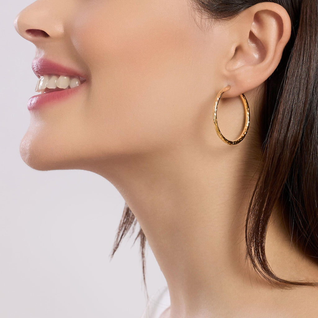 Orecchini Kidult Style donna Cerchio martellato gold