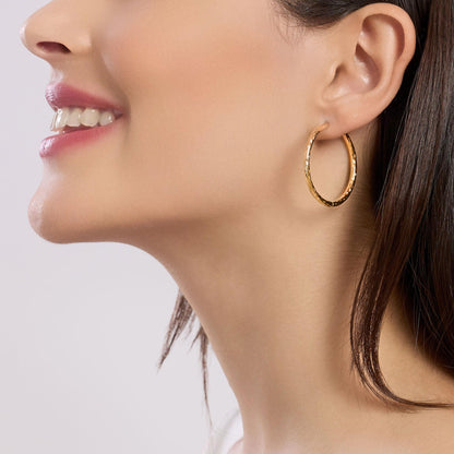 Orecchini Kidult Style donna Cerchio martellato gold