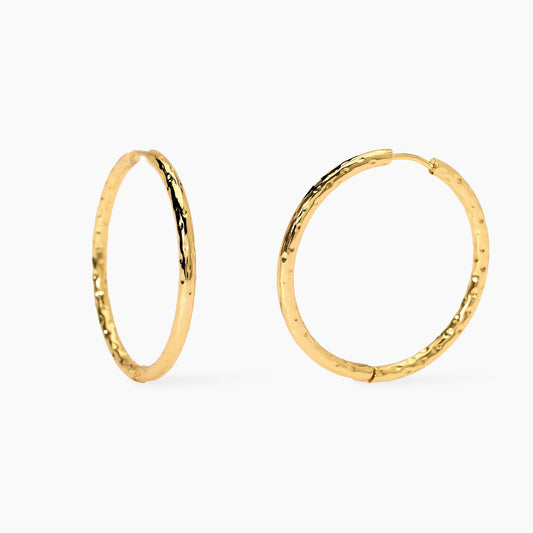 Orecchini Kidult Style donna Cerchio martellato gold