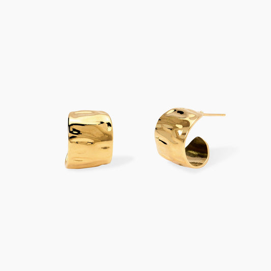 Orecchini Kidult Style donna Semicerchio martellato gold