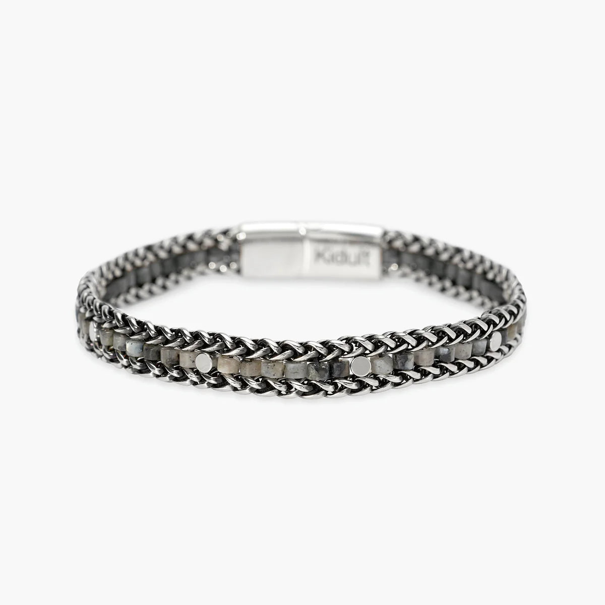 Bracciale Kidult uomo in acciaio e labradorite