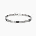 Bracciale Kidult Style uomo Elementi rigati e cristalli neri