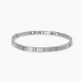 Bracciale Kidult Style uomo Elementi rigati e cristalli bianchi
