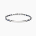 Bracciale Kidult Style uomo Piastrina con cristallino e ceramica blu