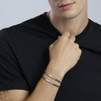 Bracciale Kidult Style uomo Ceramica e cristallino neri