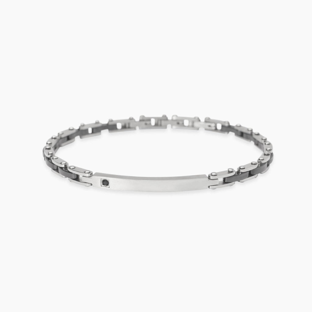 Bracciale Kidult Style uomo Ceramica e cristallino neri