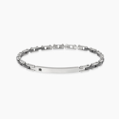 Bracciale Kidult Style uomo Ceramica e cristallino neri