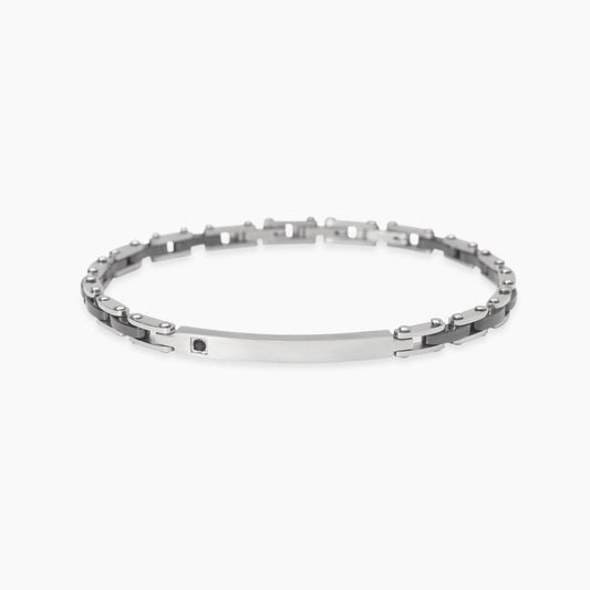 Bracciale Kidult Style uomo Ceramica e cristallino neri