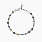 Bracciale Kidult Style uomo Elementi acciaio e pietre multicolor