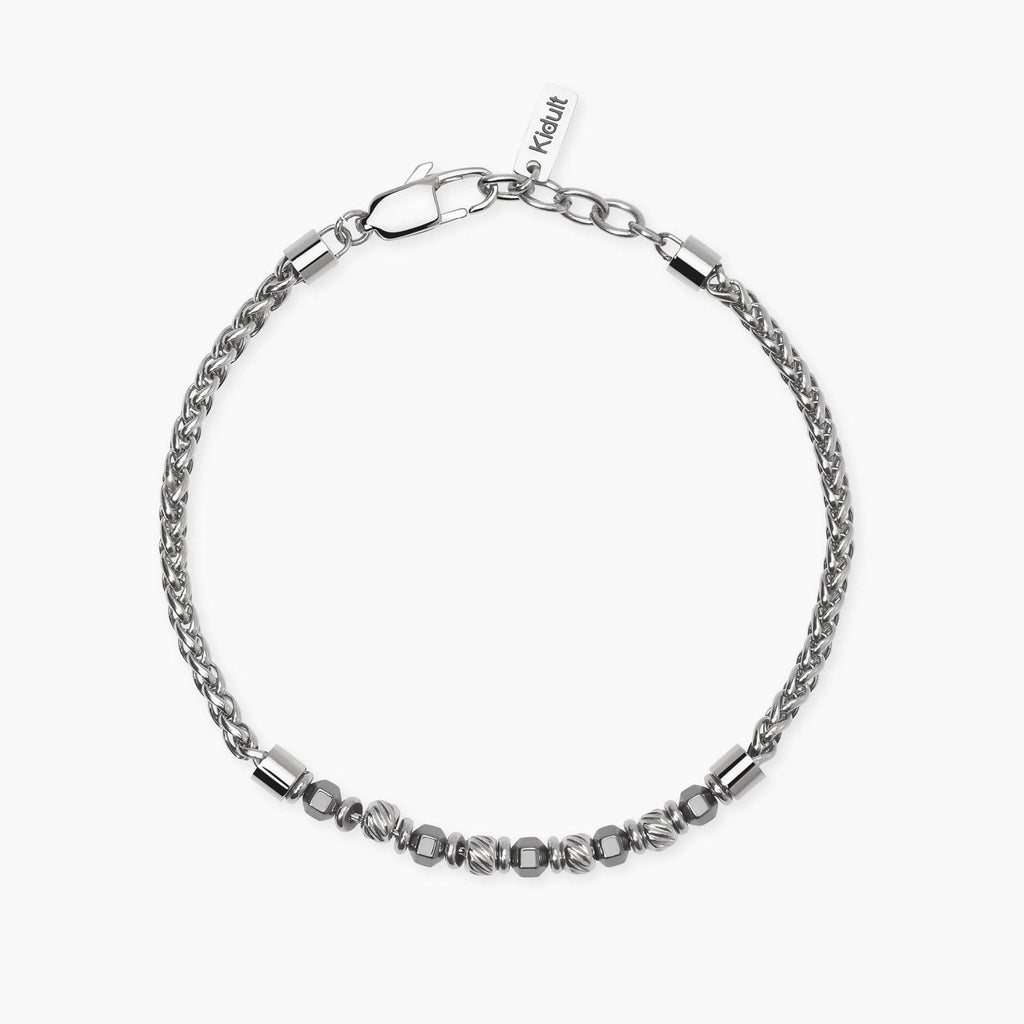 Bracciale Kidult Style uomo Catena spiga ed ematite