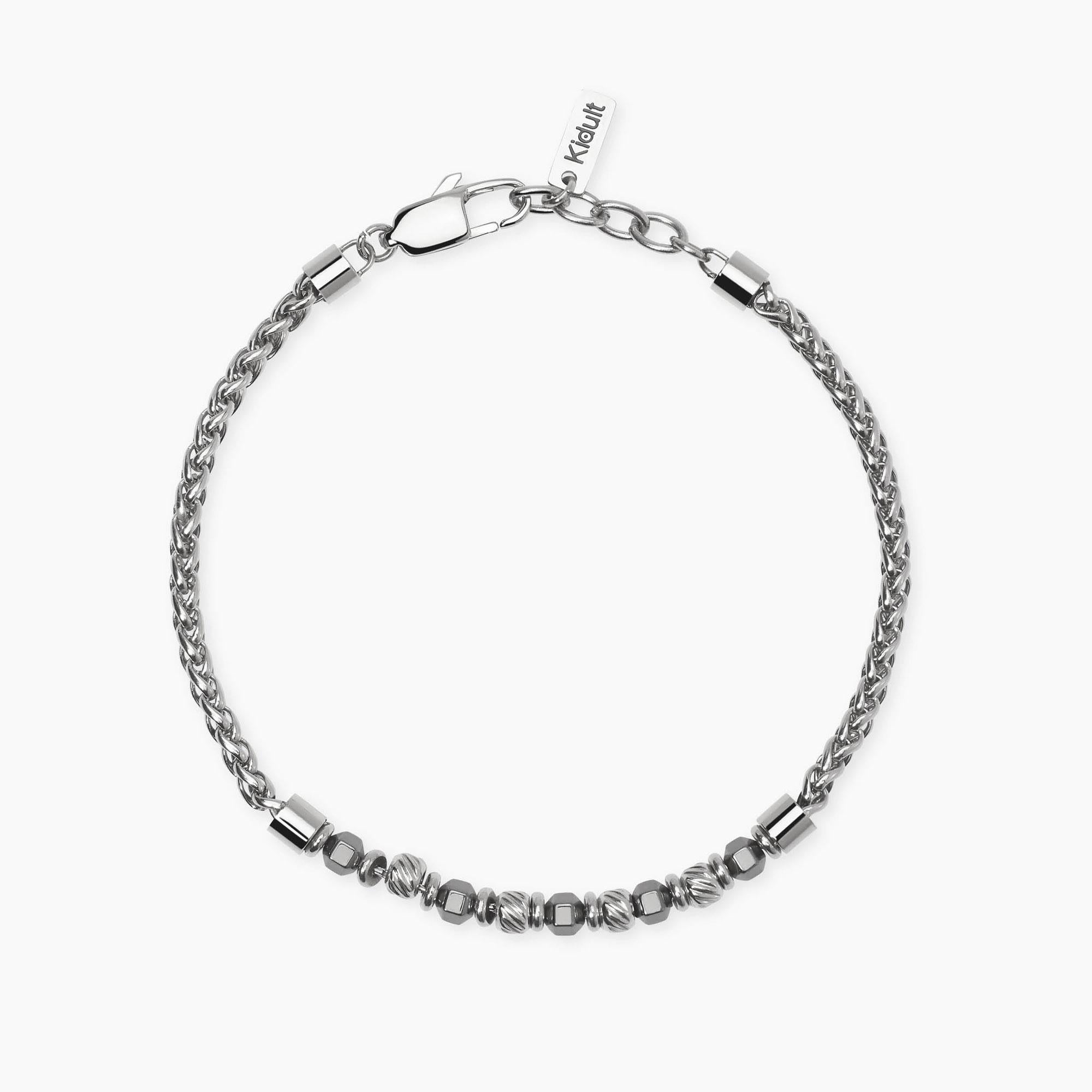 Bracciale Kidult Style uomo Catena spiga ed ematite