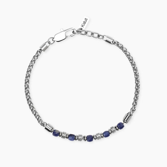 Bracciale Kidult Style uomo Catena spiga e sodalite blu