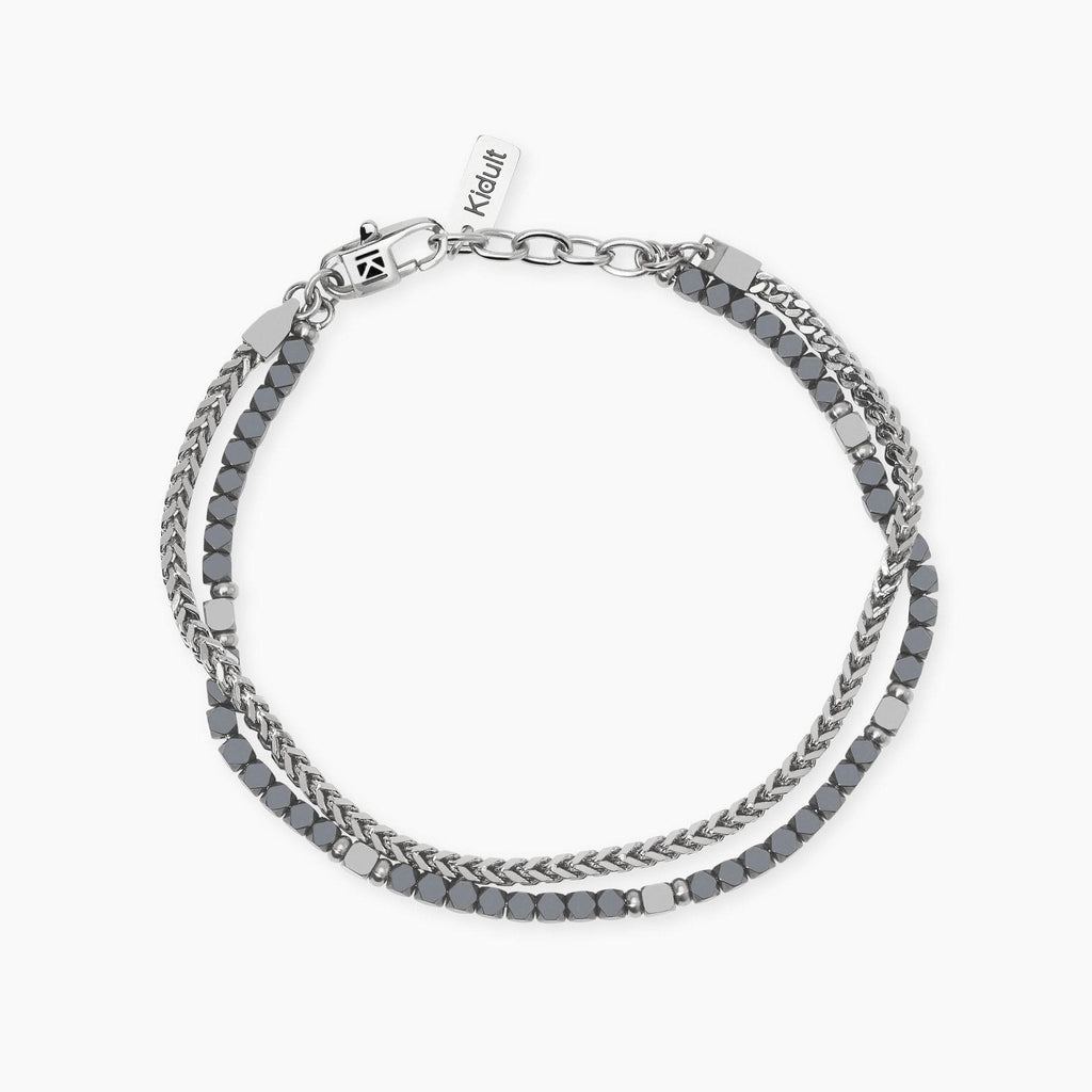 Bracciale Kidult Style uomo Catena intreccio ed ematite