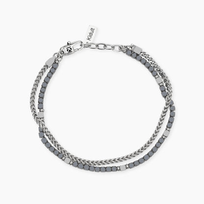 Bracciale Kidult Style uomo Catena intreccio ed ematite