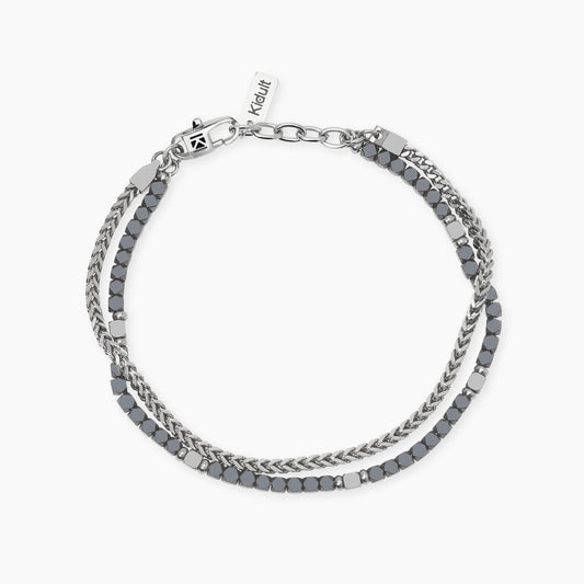 Bracciale Kidult Style uomo Catena intreccio ed ematite