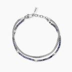 Bracciale Kidult Style uomo Catena intreccio e sodalite blu