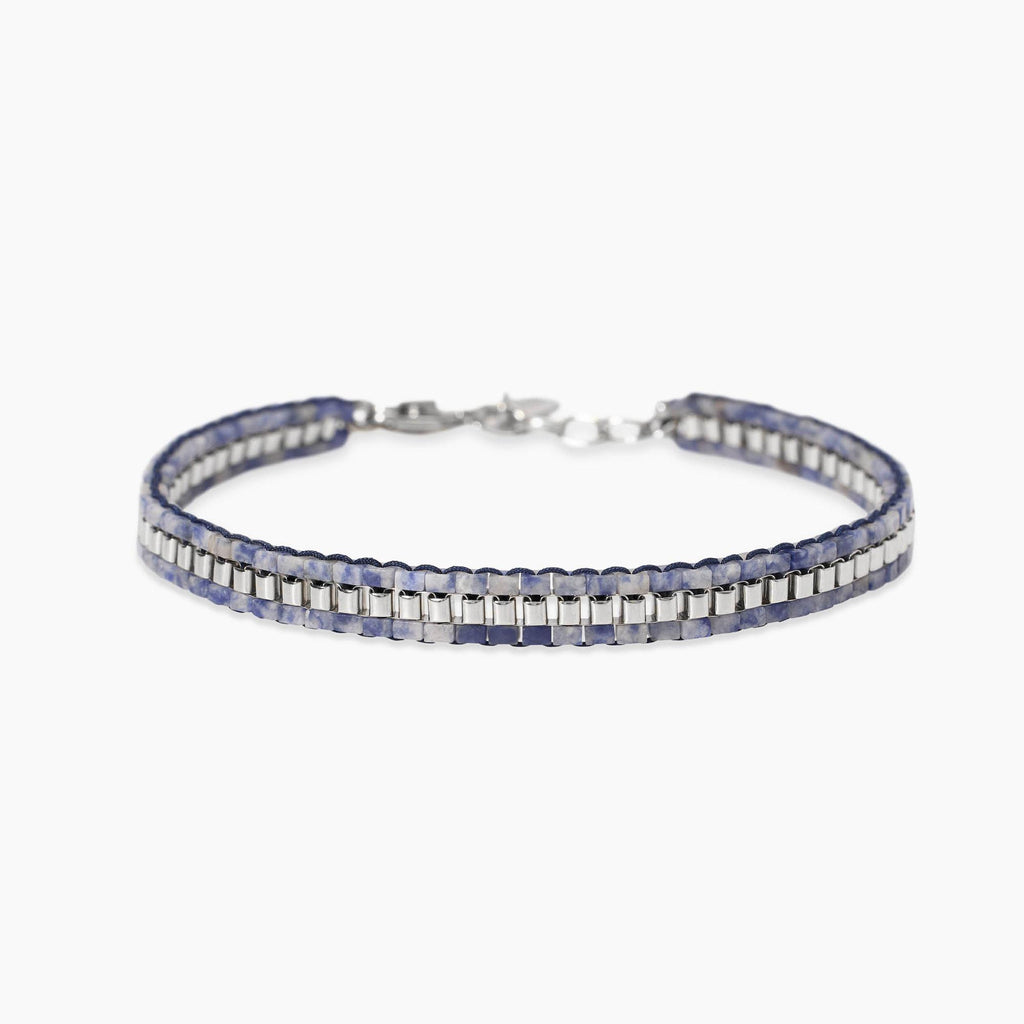 Bracciale Kidult Style uomo Catena veneta e diaspro blu