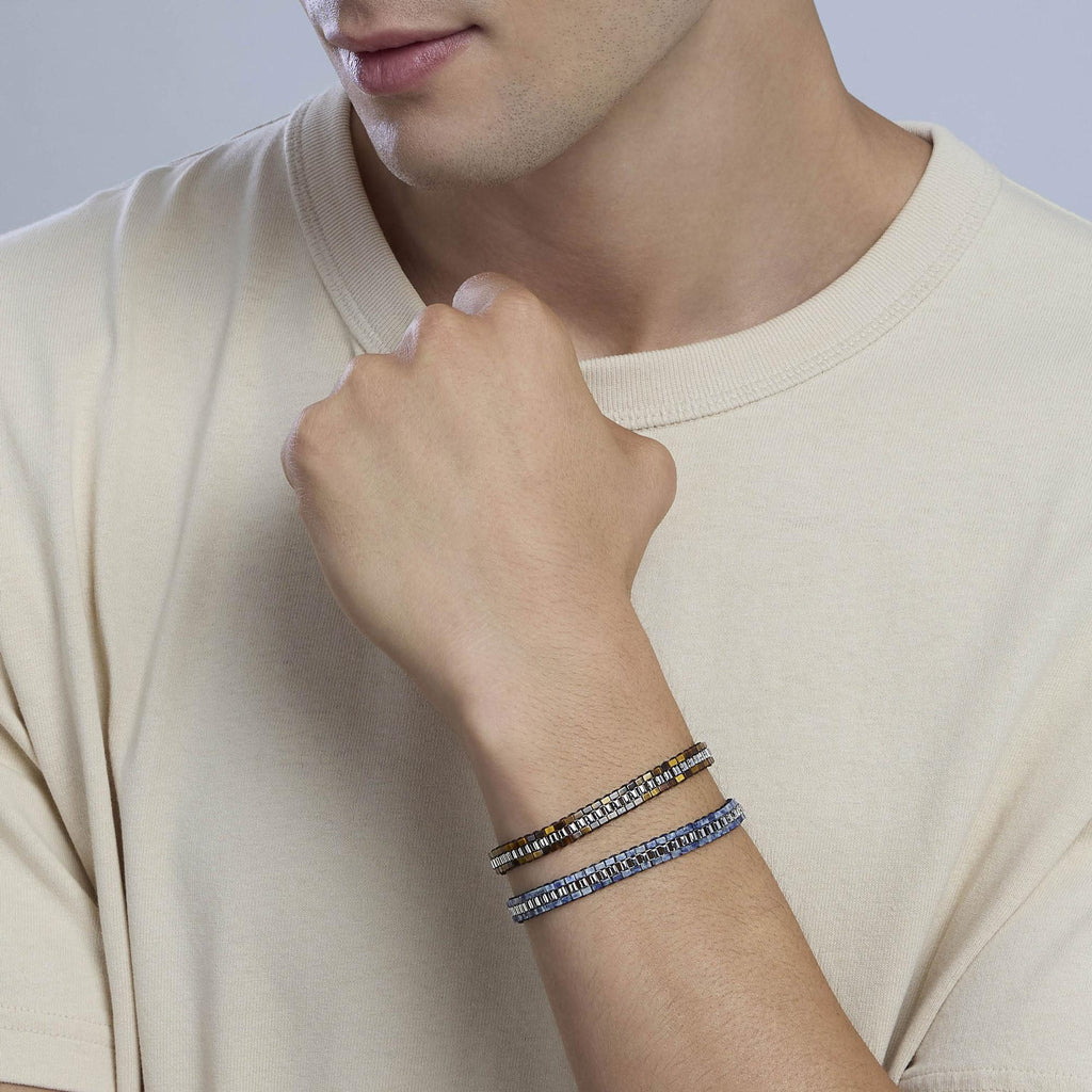 Bracciale Kidult Style uomo Catena veneta e occhio di tigre