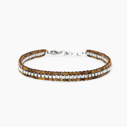 Bracciale Kidult Style uomo Catena veneta e occhio di tigre