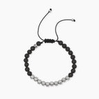 Bracciale Kidult Style uomo Pietra lavica e pepite in acciaio