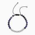 Bracciale Kidult Style uomo Sodalite blu e pepite in acciaio