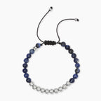 Bracciale Kidult Style uomo Sodalite blu e pepite in acciaio