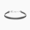 Bracciale Kidult Style uomo Catena veneziana e pelle nera