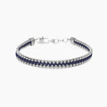 Bracciale Kidult Style uomo Catena veneziana e pelle blu