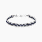 Bracciale Kidult Style uomo Catena veneziana e pelle blu