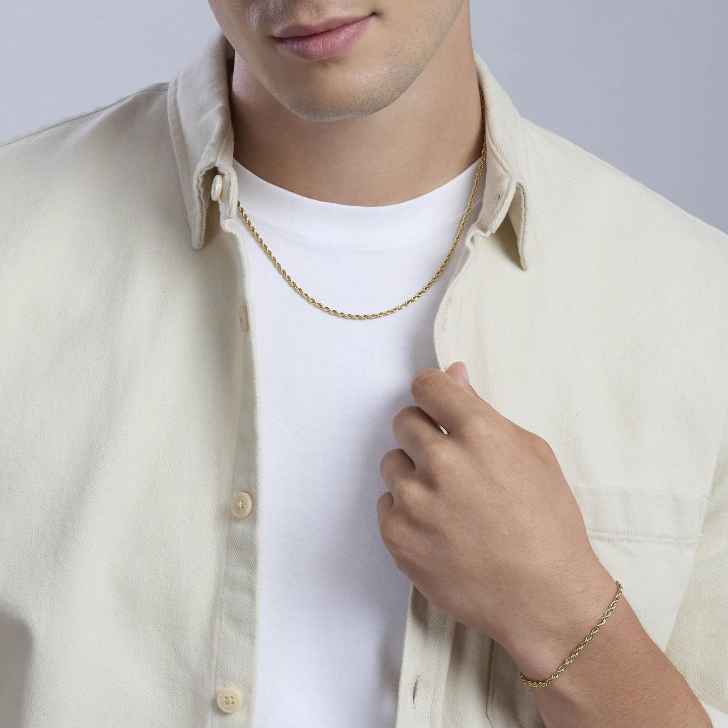 Bracciale Kidult Style uomo Catena corda gold