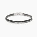 Bracciale Kidult Style uomo Catena intreccio e tennis con cristalli neri