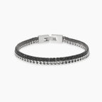 Bracciale Kidult Style uomo Catena intreccio e tennis con cristalli neri