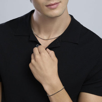 Bracciale Kidult Style uomo Tennis con cristalli neri
