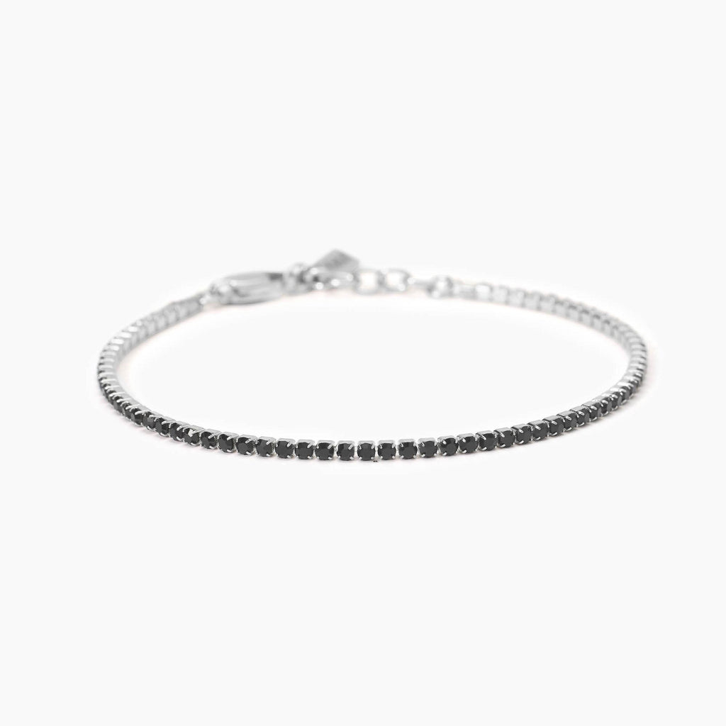 Bracciale Kidult Style uomo Tennis con cristalli neri
