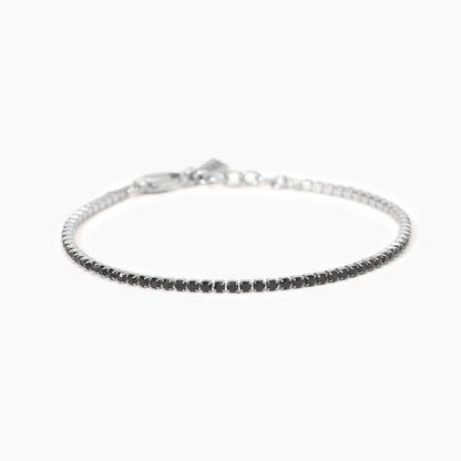 Bracciale Kidult Style uomo Tennis con cristalli neri