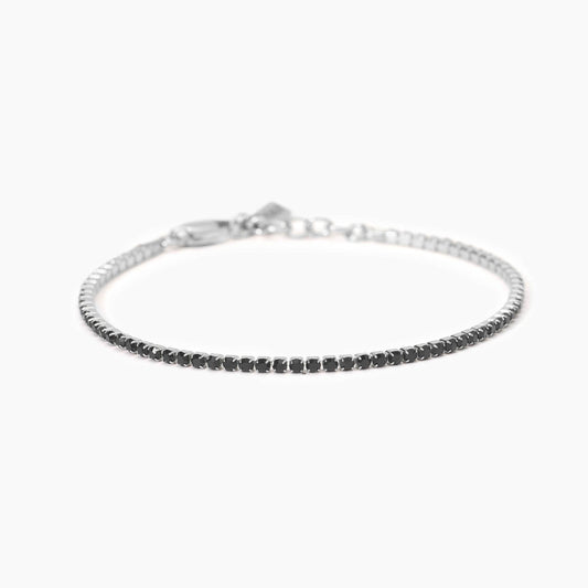 Bracciale Kidult Style uomo Tennis con cristalli neri